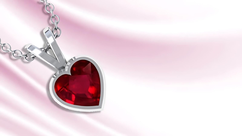 heart shaped ruby Gemstone Pendants